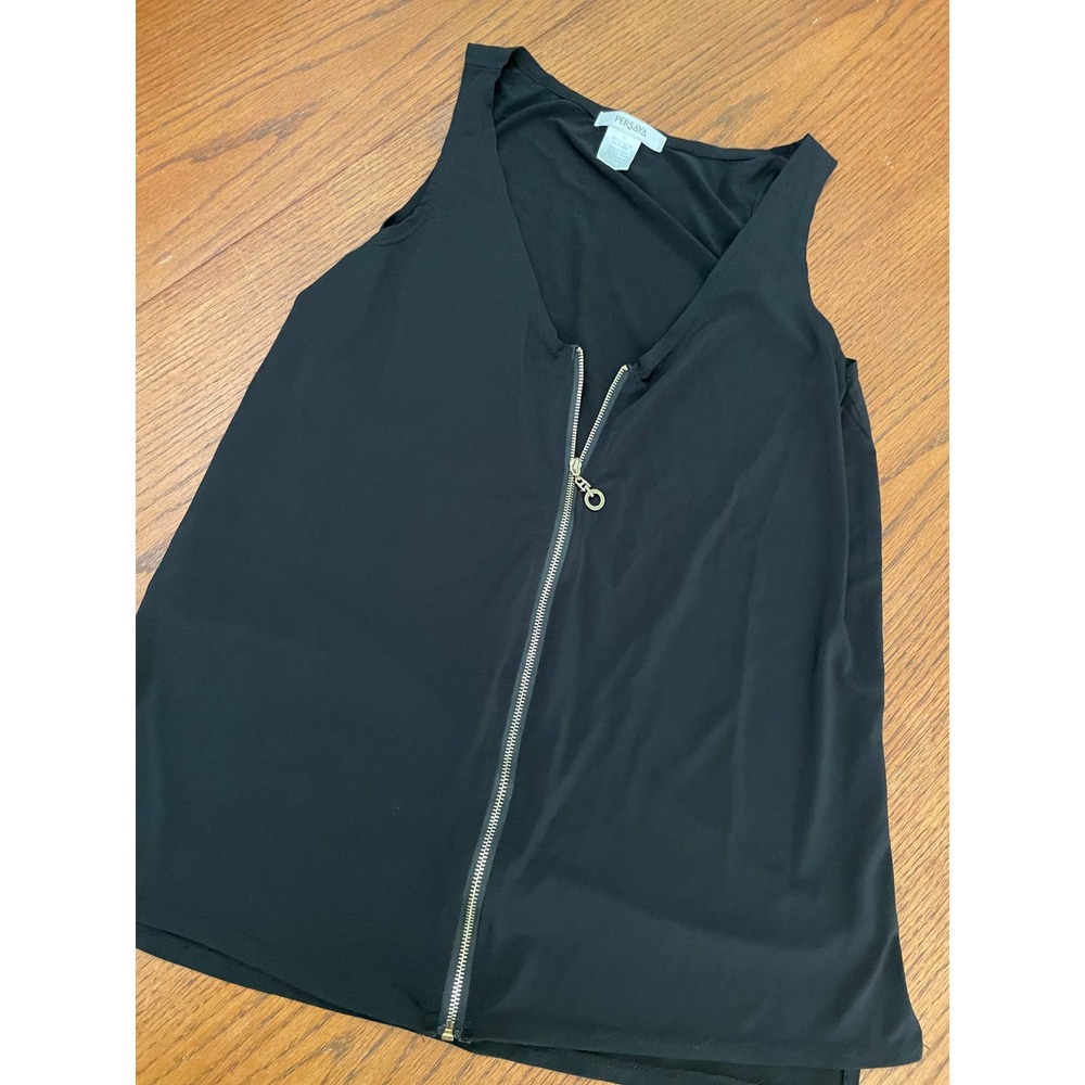 Persaya Black Zipper Tank Size S